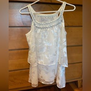 Dress barn - white floral tank top
